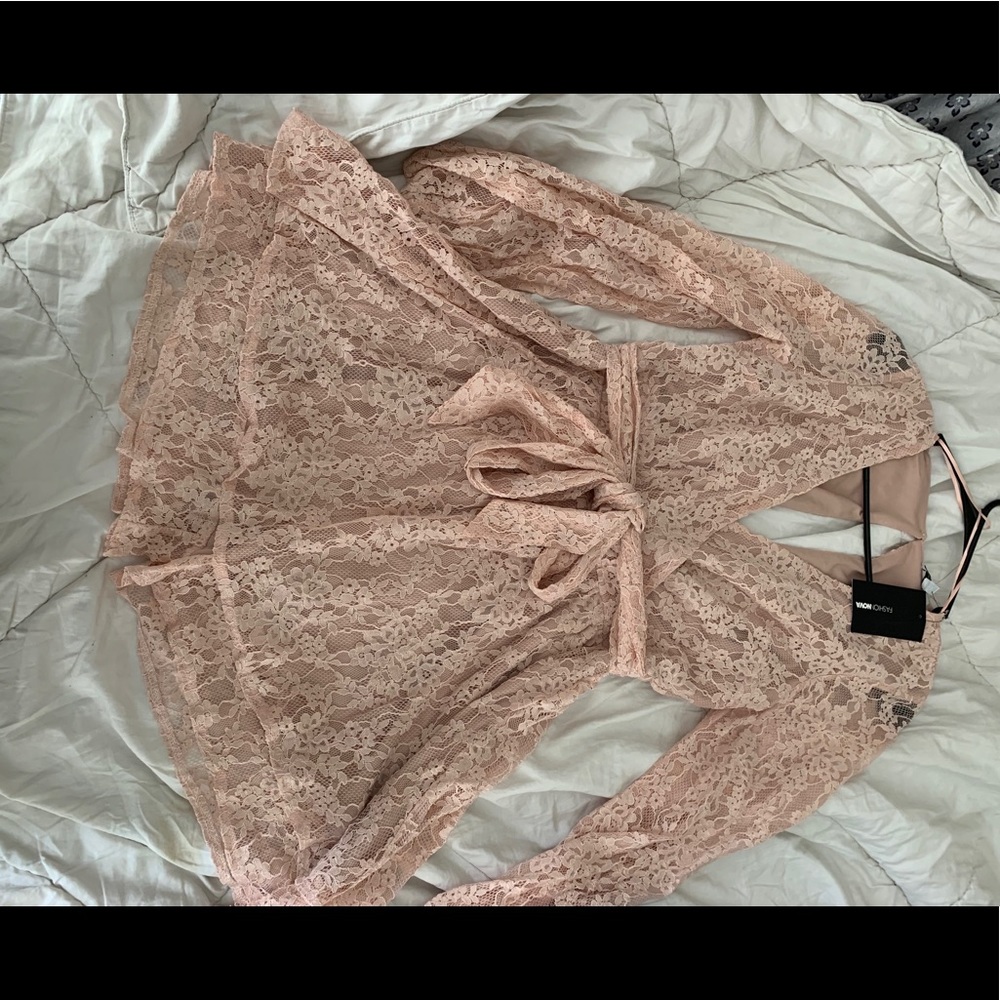 Lace mini dress/romper. Fashion Nova